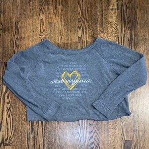Gray West Virginia University Cropped Sweatshirt